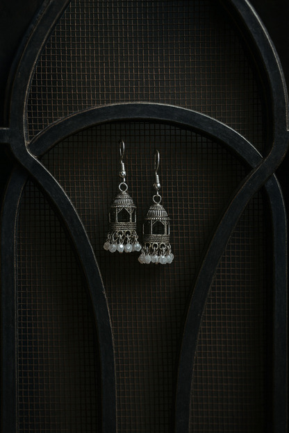 The Heritage Bell-Drop Earrings- Oxidised Earrings