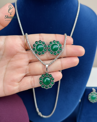 Vintage Forest Flower Long Chain Set (Nature-inspired vibe)