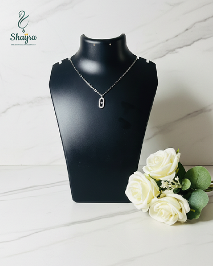 Sleek Silver-Finish Dancing Diamond Pendant