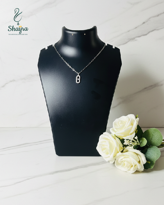 Sleek Silver-Finish Dancing Diamond Pendant