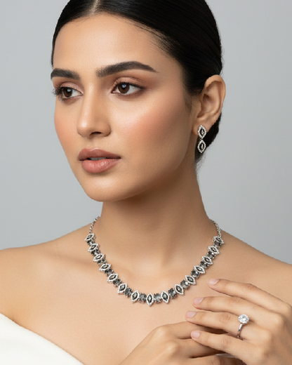 Eternal Marquise Duo-Tone Jewelry Set (Design-focused)