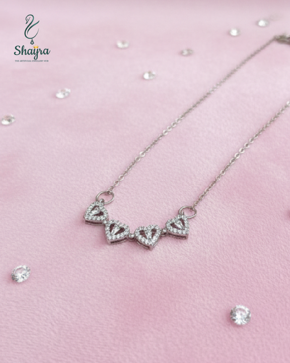 Sparkling Heart-to-Heart Minimalist Chain