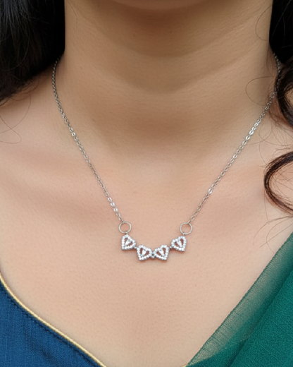Sparkling Heart-to-Heart Minimalist Chain