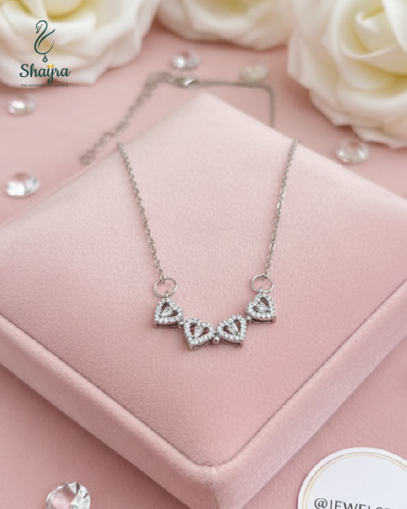 Sparkling Heart-to-Heart Minimalist Chain