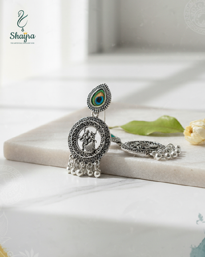 Radha Krishna Mor-Pankh Heritage Earrings