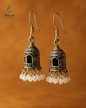The Heritage Bell-Drop Earrings- Oxidised Earrings