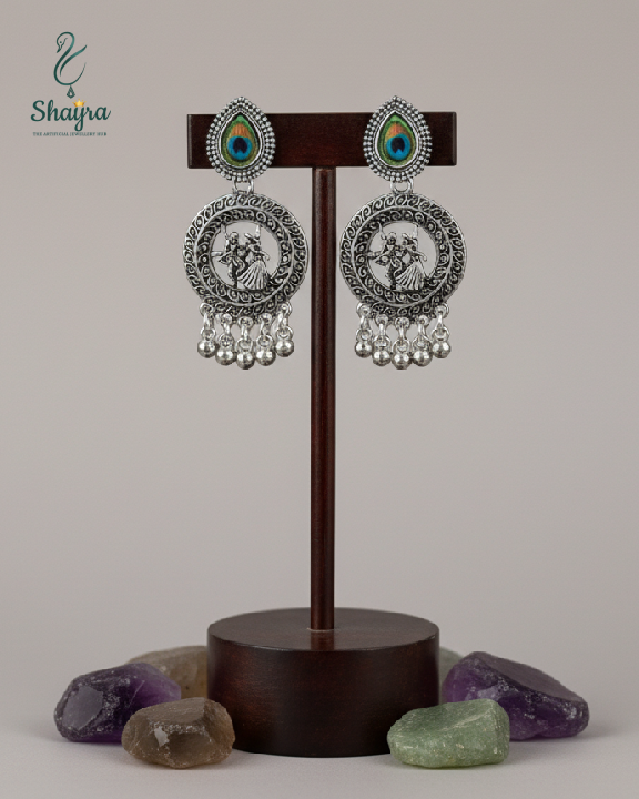 Radha Krishna Mor-Pankh Heritage Earrings