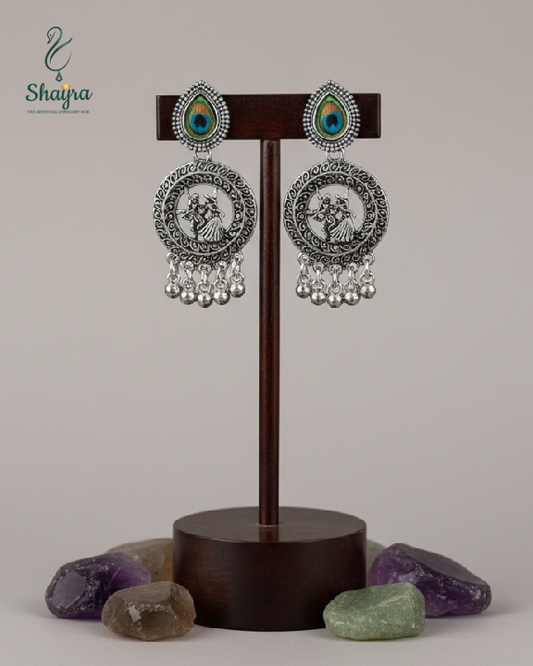 Radha Krishna Mor-Pankh Heritage Earrings