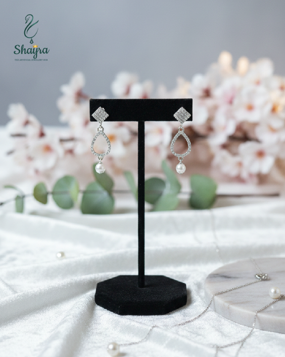 Classic Silver Crystal & Pearl Drop Earrings