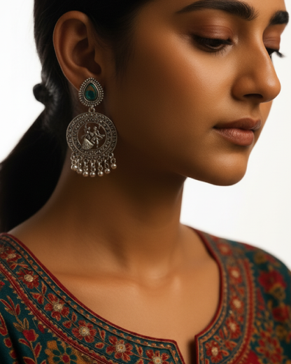 Radha Krishna Mor-Pankh Heritage Earrings