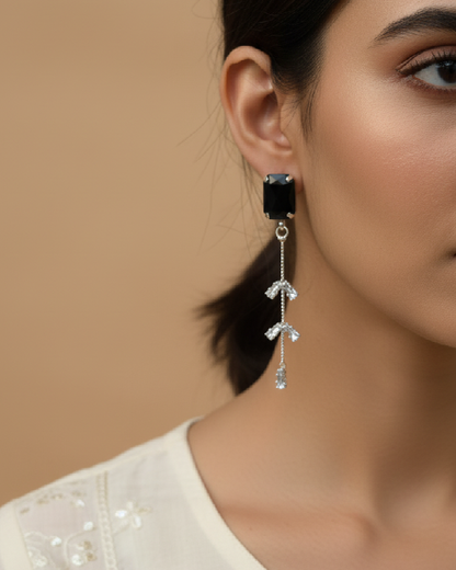 Dil-Se Crystal Crown Earrings